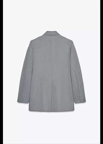 Zara Gri Düğmeli Kadın Blazer Ceket - Görsel 2