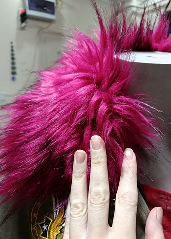 Pembe Kürklü Kamuflaj Kadın Ceket - Görsel 3