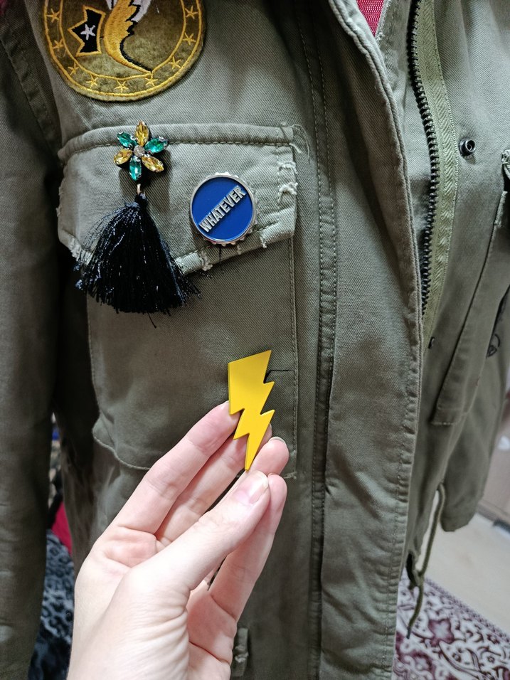 Pembe Kürklü Kamuflaj Kadın Ceket - Görsel 2