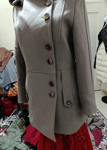 Kapüşonlu Bej Kaban - Görsel 3