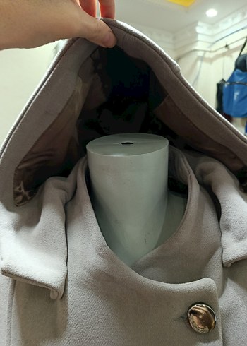 Kapüşonlu Bej Kaban - Görsel 4