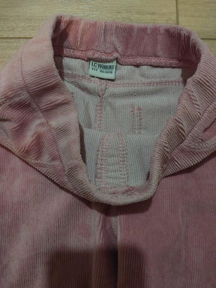 Kız Çocuk Pembe Elastik Bel Tayt - Görsel 2