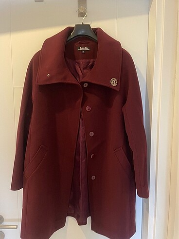 Bordo rengi bayan flanel kumaş kaban