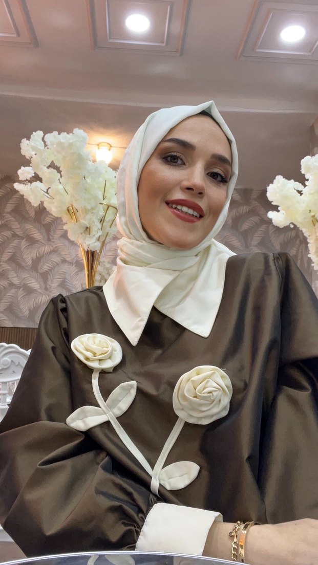 Kahve  Etnik Desenli Kadın takım - Görsel 2