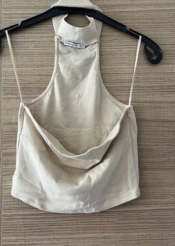 Kadın Kolsuz Mini Keten Üst Yüksek Yaka - Görsel 2