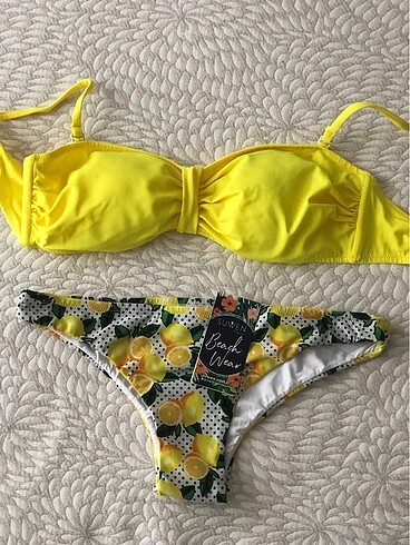Suwen limon desenli bikini