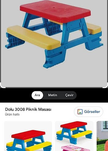 Çocuk piknik masası 