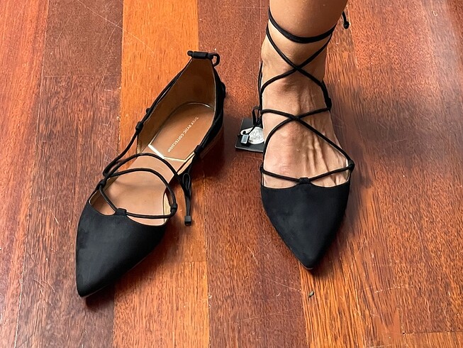 Zara bagcikli babet hakiki deri siyah ayakkabi