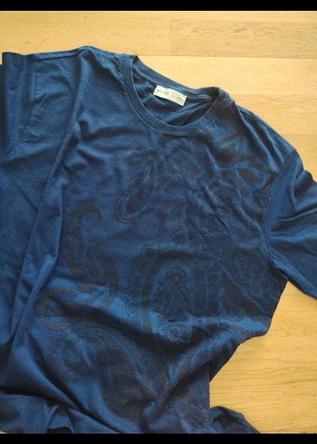 Etro Lacivert Etnik Desenli Erkek Tişört - Görsel 5