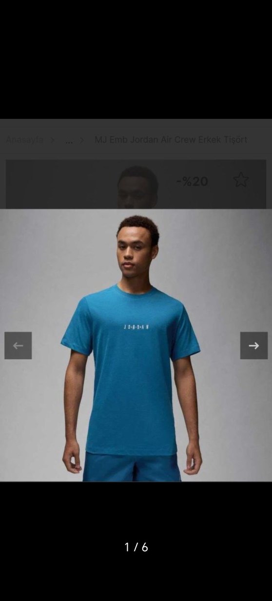 Mavi Jordan Erkek Kısa Kollu Tişört - Görsel 2