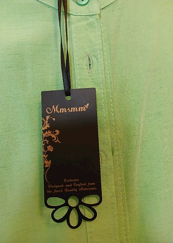 Uzun Yeşil Bohem Düğmeli Elbise - Görsel 5