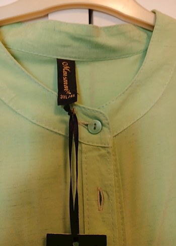 Uzun Yeşil Bohem Düğmeli Elbise - Görsel 4