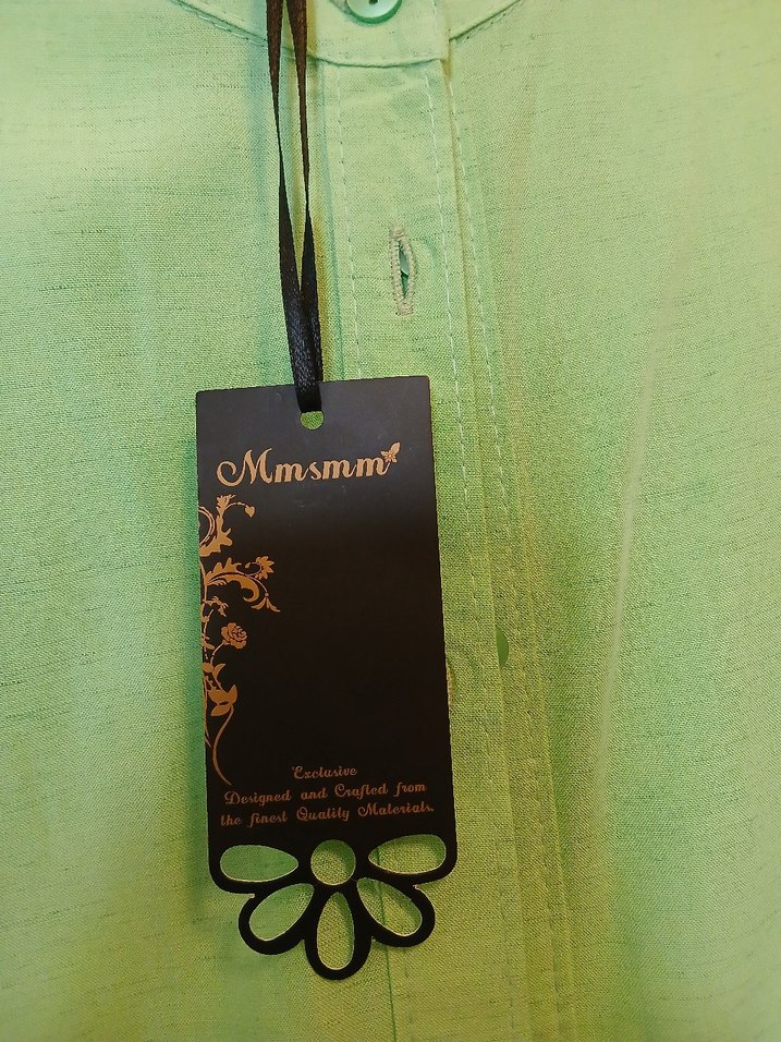 Uzun Yeşil Bohem Düğmeli Elbise - Görsel 5