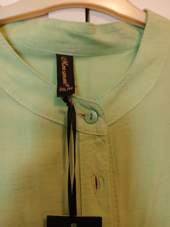 Uzun Yeşil Bohem Düğmeli Elbise - Görsel 4