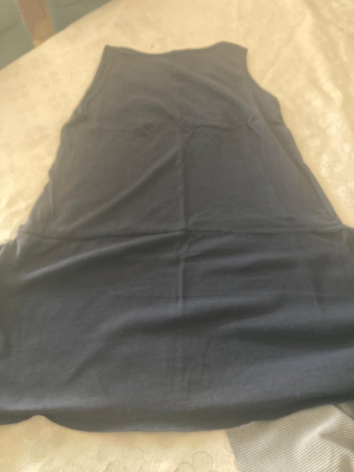 Beyaz Keten Salaş Kolsuz Kadın Atlet - Görsel 3