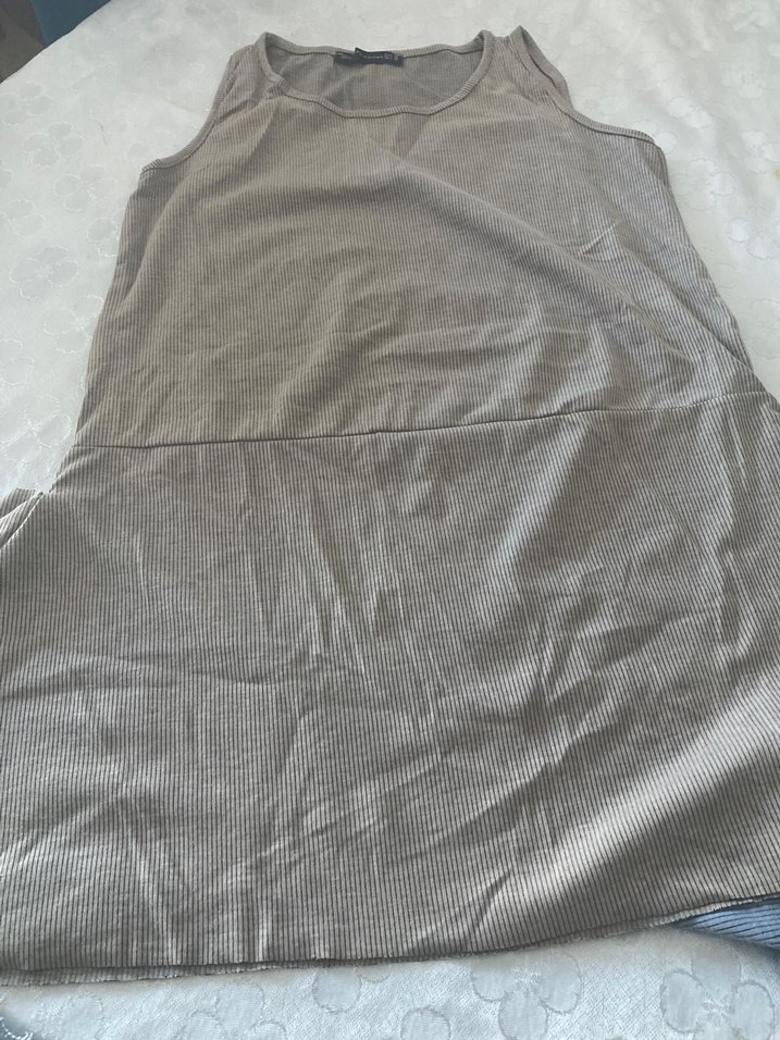 Beyaz Keten Salaş Kolsuz Kadın Atlet - Görsel 2