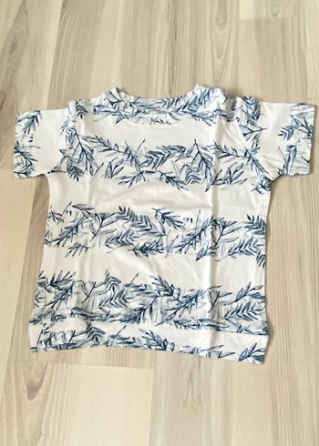 24-36 Ay Beden mavi Renk Mavi Gri 3 yaş Erkek Çocuk Batik Desenli Tişört