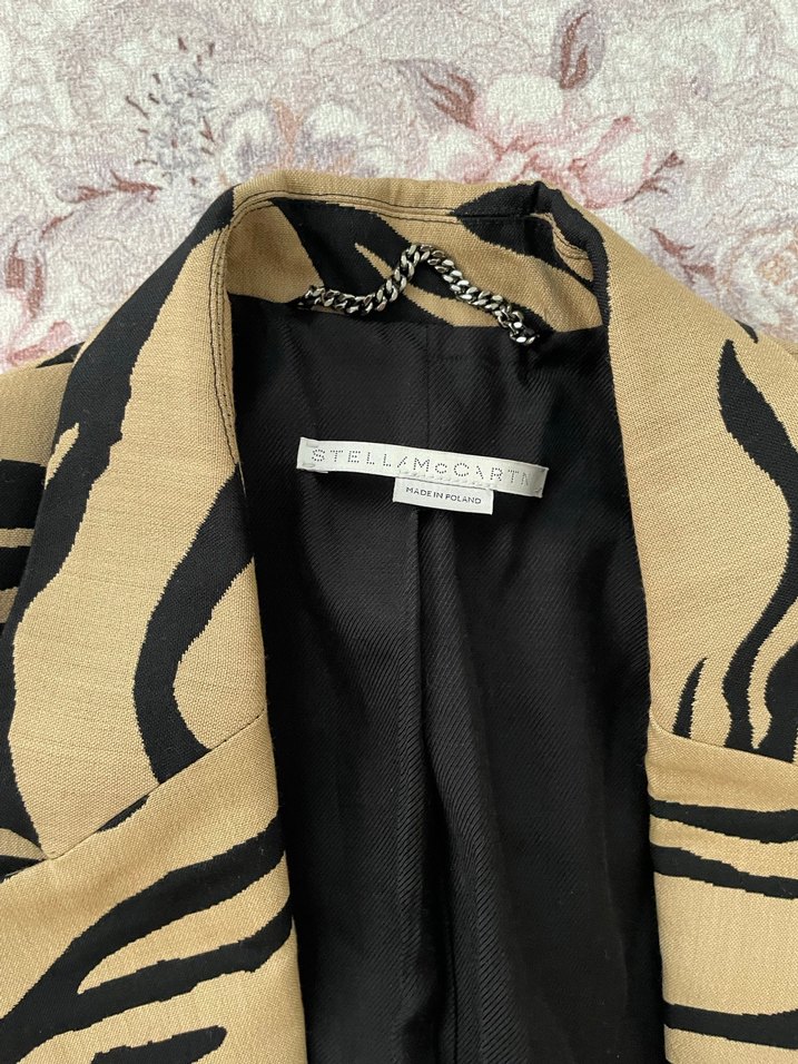 Kahverengi Zebra Desenli Kadın Blazer — görsel 2/7