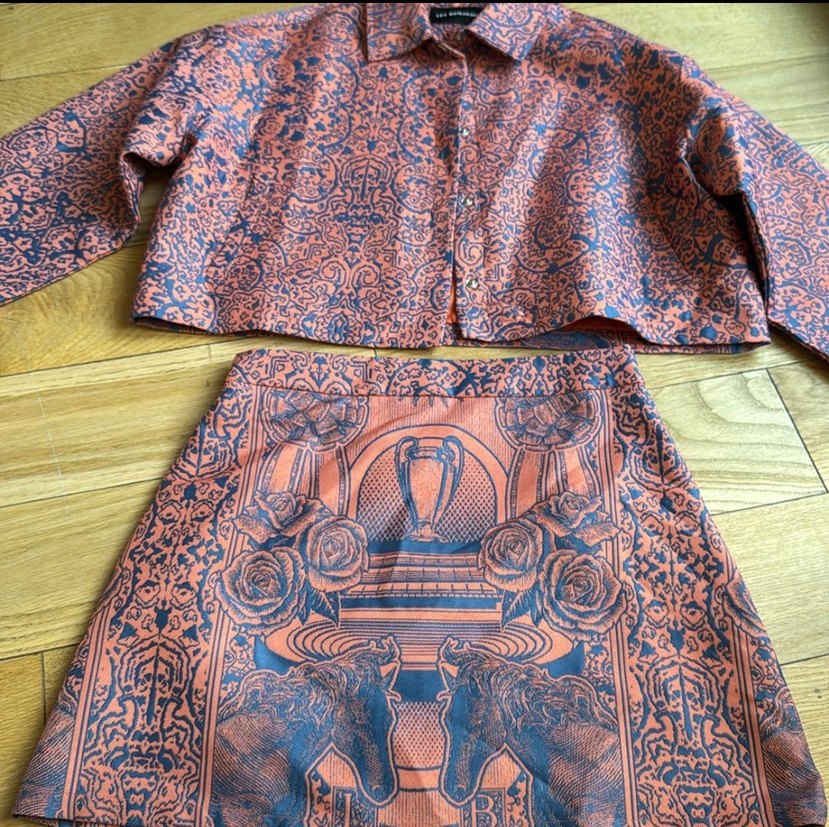 Les benjamins Uzun Kollu Bohem Desenli Kadın Gömlek ve etek - Görsel 2