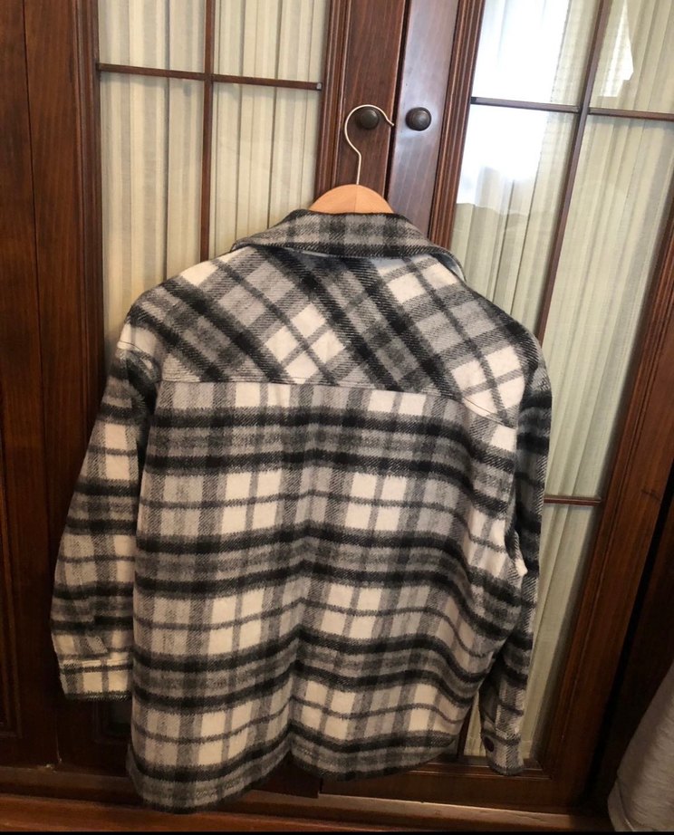 Gri Ekose Düğmeli Erkek Gömlek - Görsel 2