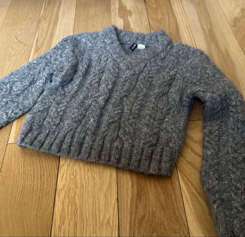 Gri Örgü Kadın Kazak - Görsel 3