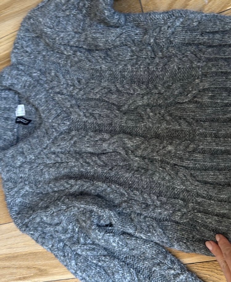 Gri Örgü Kadın Kazak - Görsel 4