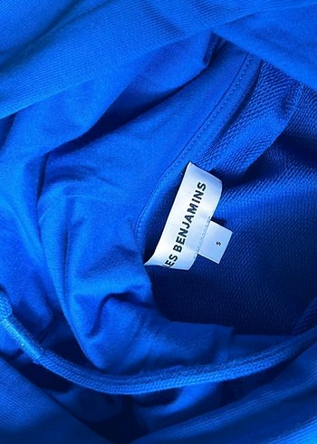 Mavi Kısa Kollu Kadın Sweatshirt - Görsel 4