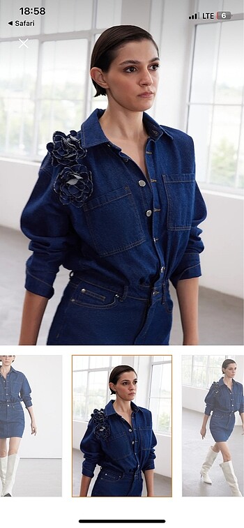36 Beden lacivert Renk denim elbise