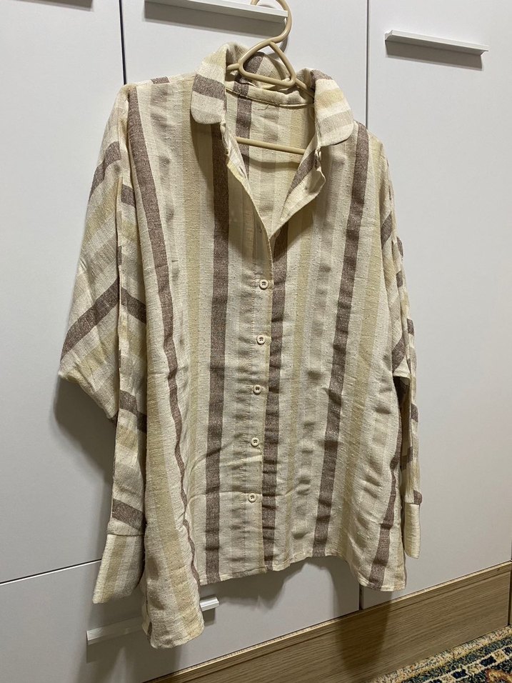 Uzun Kollu Keten Gömlek - Görsel 2