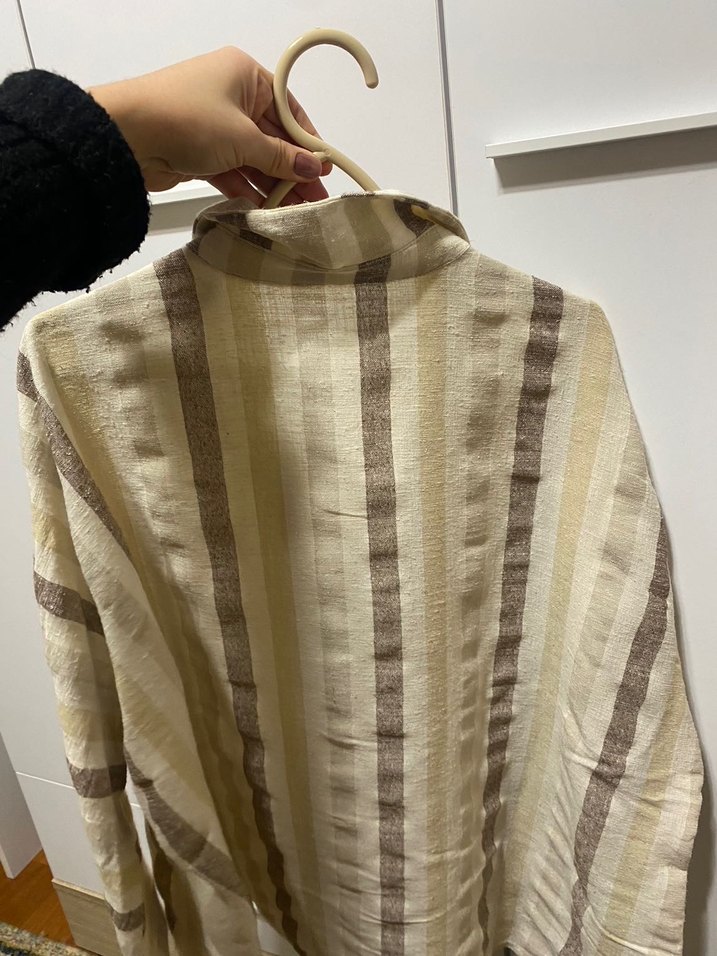 Uzun Kollu Keten Gömlek - Görsel 5