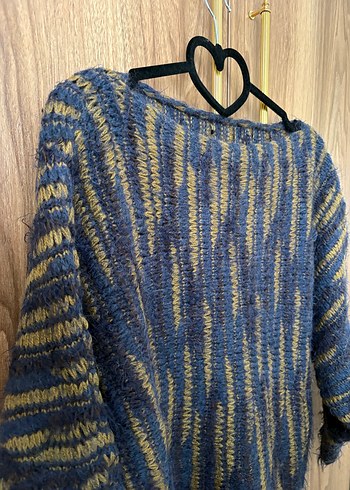 Bohem Tarzda Uzun Kollu Bağlama Desenli Kazak - Görsel 4