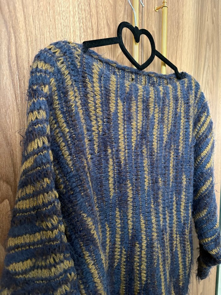 Bohem Tarzda Uzun Kollu Bağlama Desenli Kazak - Görsel 4