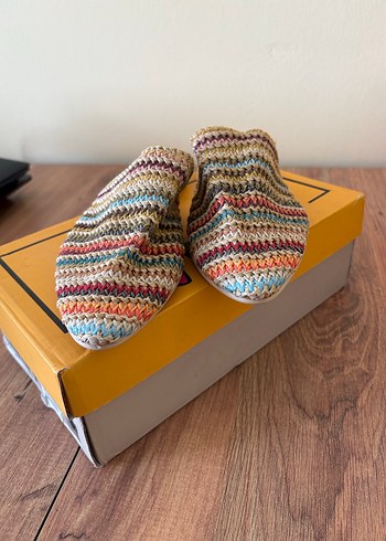 Renkli Örgü Bohem Kadın Terlik - Görsel 2