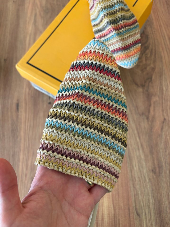 Renkli Örgü Bohem Kadın Terlik - Görsel 4