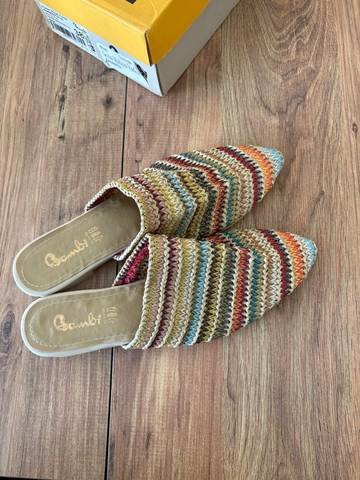 Renkli Örgü Bohem Kadın Terlik - Görsel 5