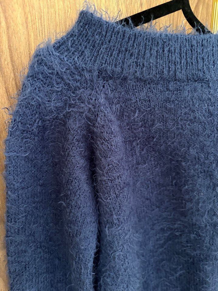 Lacivert Kadın Triko Bisiklet Yaka Kazak - Görsel 3