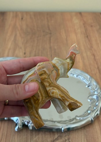 Oniks doğal taş fil - Görsel 6