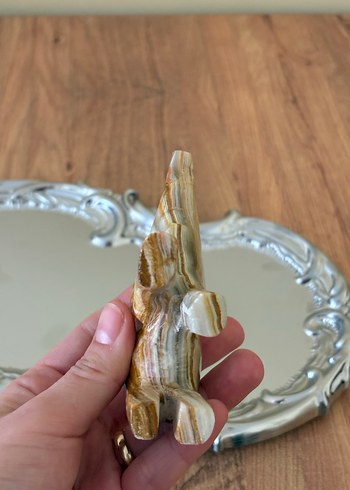 Oniks doğal taş fil - Görsel 5