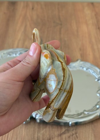 Oniks doğal taş fil - Görsel 7