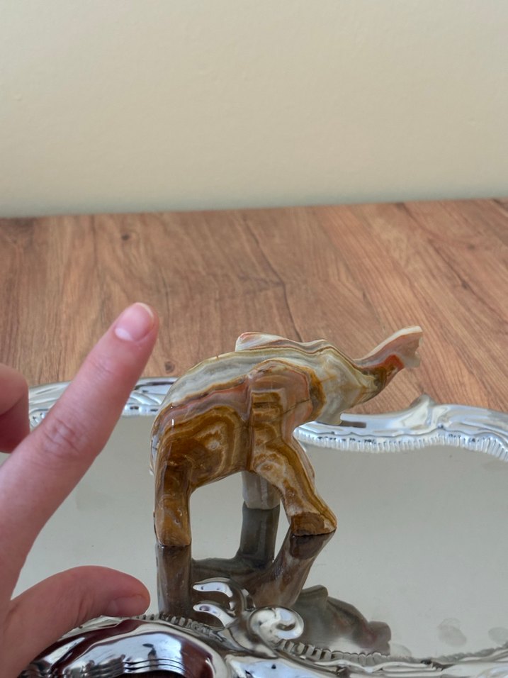 Oniks doğal taş fil - Görsel 3