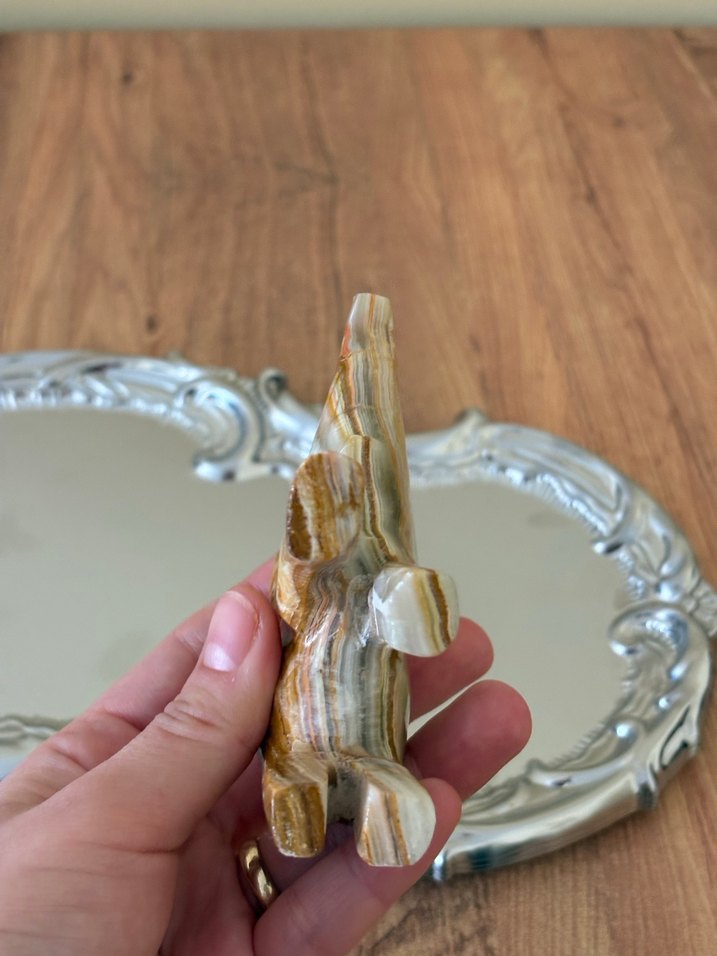 Oniks doğal taş fil - Görsel 5