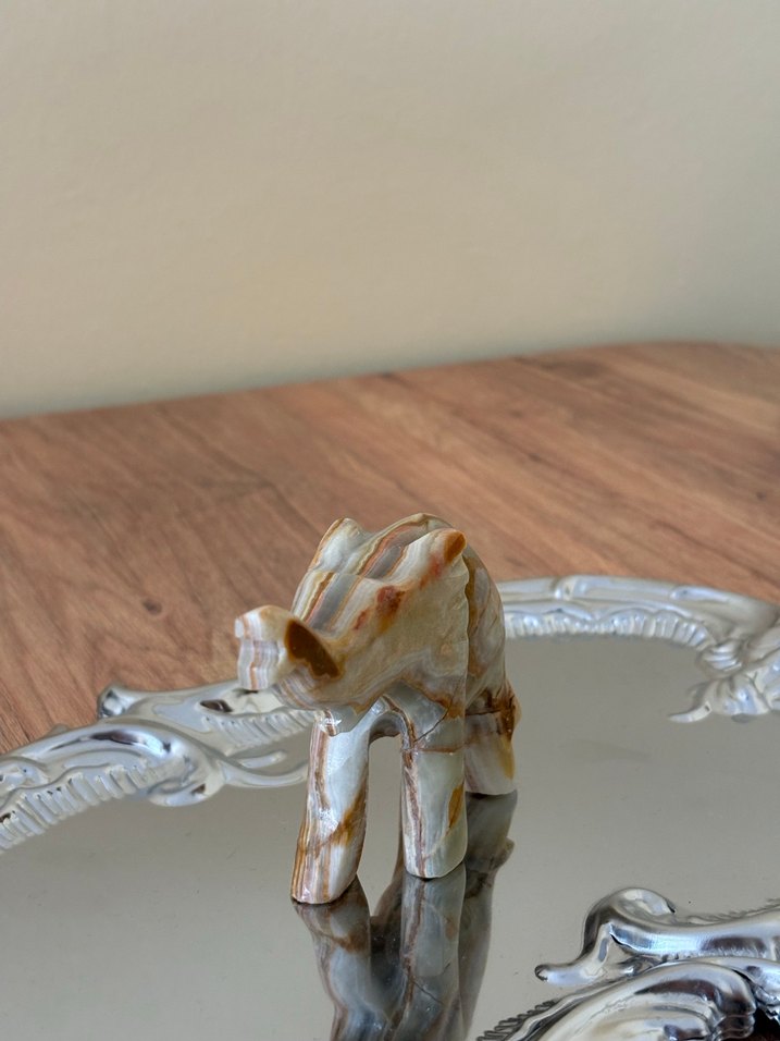 Oniks doğal taş fil - Görsel 2