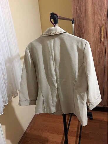 m Beden camel Renk Keten blazer ceket