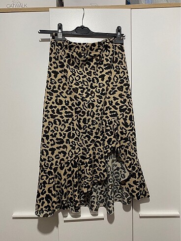 Midi leopar etek
