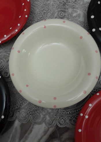 Renkli Puantiyeli 5'li Tabak Seti - Görsel 7