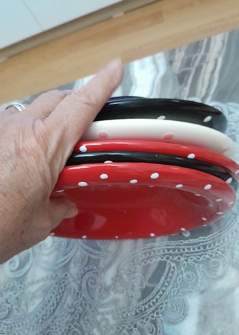 Renkli Puantiyeli 5'li Tabak Seti - Görsel 8