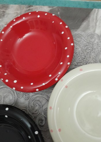 Renkli Puantiyeli 5'li Tabak Seti - Görsel 3