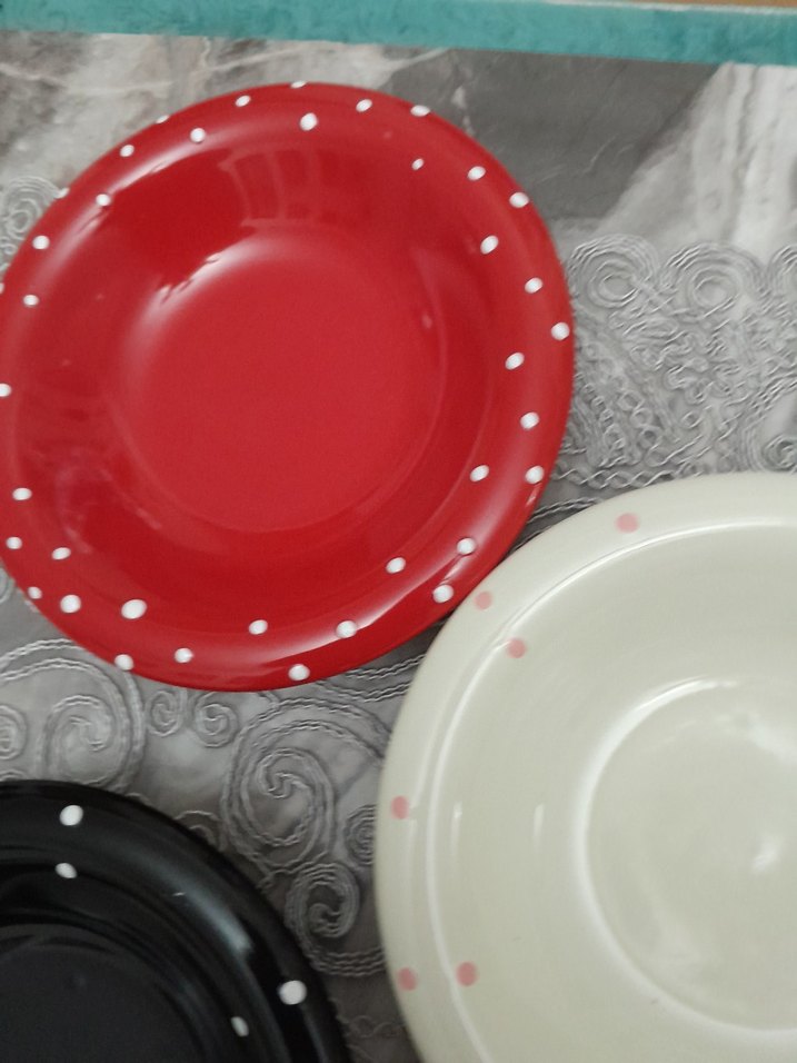 Renkli Puantiyeli 5'li Tabak Seti - Görsel 3