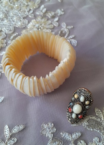 hakiki sedef Bileklik ve yüzük - Görsel 5