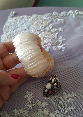 hakiki sedef Bileklik ve yüzük - Görsel 6